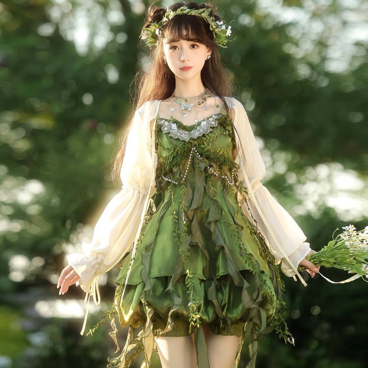 green qi lolita chinese style women's hanfu skirt - Jianxi Hanfu