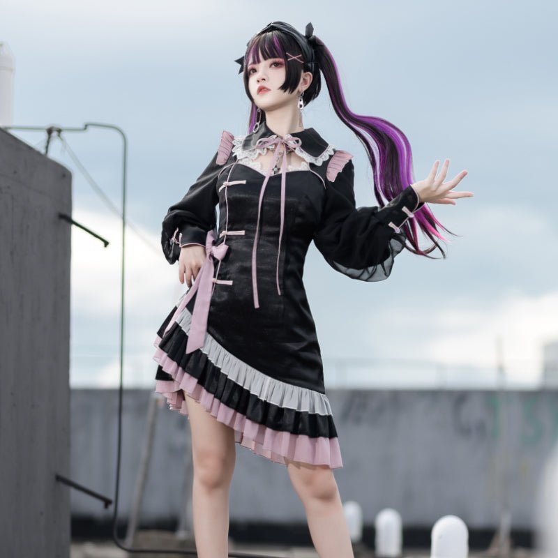 chinese modern hanfu black qi lolita dresses jsk skirt  - Jianxi Hanfu