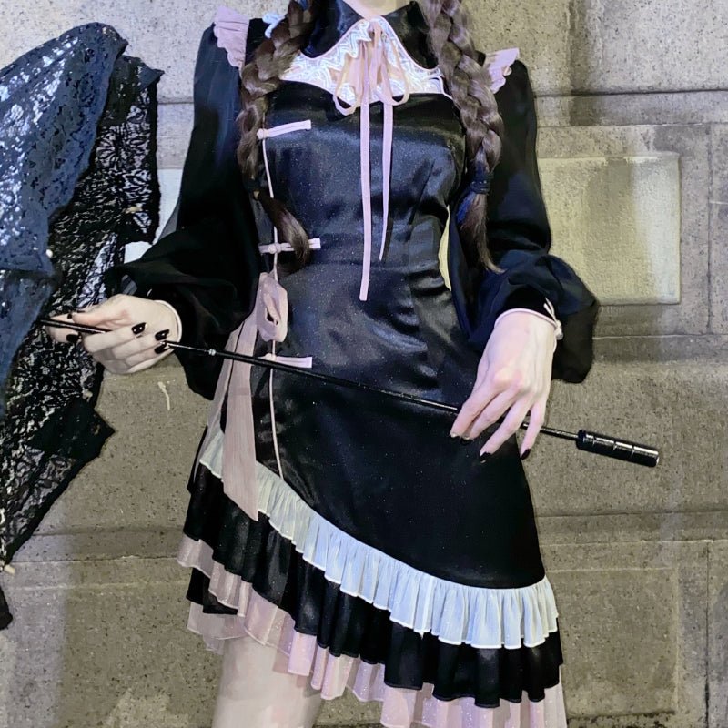 chinese style hanfu pink qi lolita dresses jsk skirt  - Jianxi Hanfu