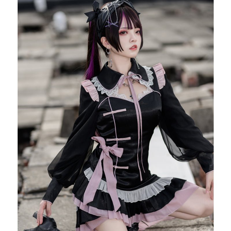chinese style hanfu black qi lolita dresses jsk skirt  - Jianxi Hanfu
