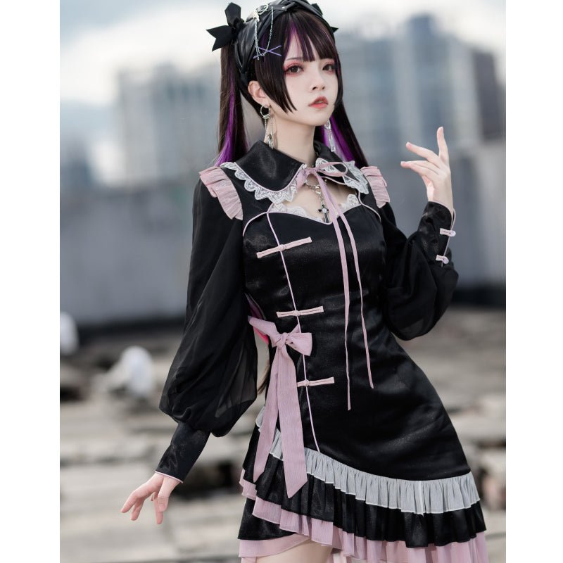 pink qi lolita dresses jsk skirt chinese style clothing - Jianxi Hanfu