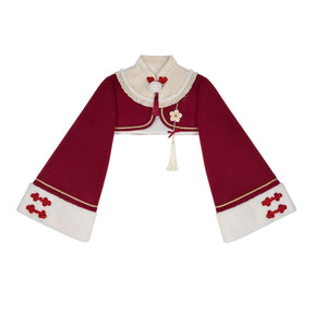 chinese style red winter coat qi lolita dresses - Jianxi Hanfu