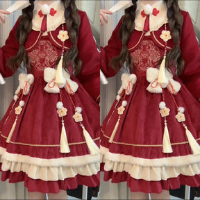 red qi lolita new year present clothes - Jianxi Hanfu