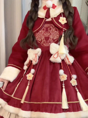 red qi lolita new year present clothes - Jianxi Hanfu