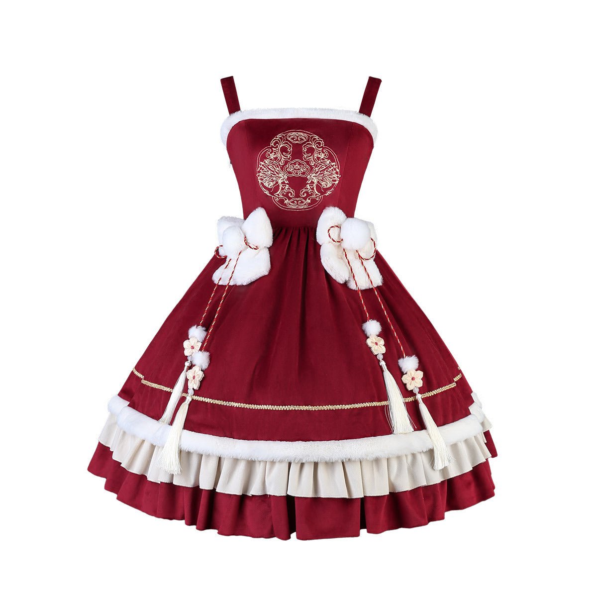 red camisole dress qi lolita chinese style clothing - Jianxi Hanfu