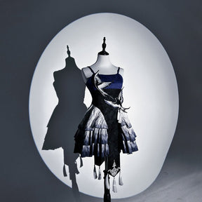 chinese style blue qi lolita skirt - Jianxi Hanfu