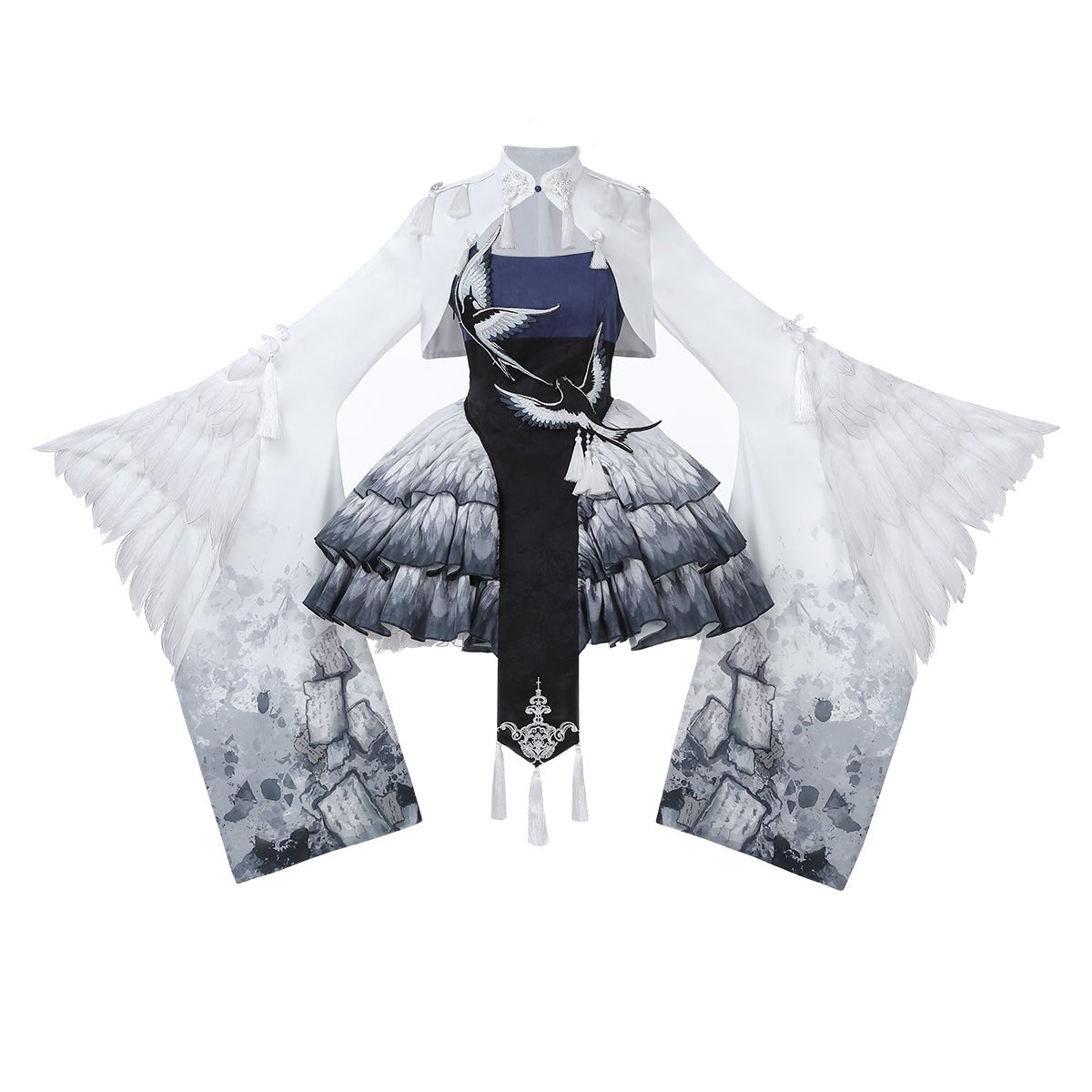 white wings blue qi lolita dresses women's clothing - Jianxi Hanfu