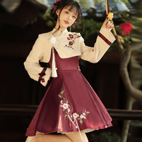 red qi lolita skirt women's clothing - Jjianxi Hanfu