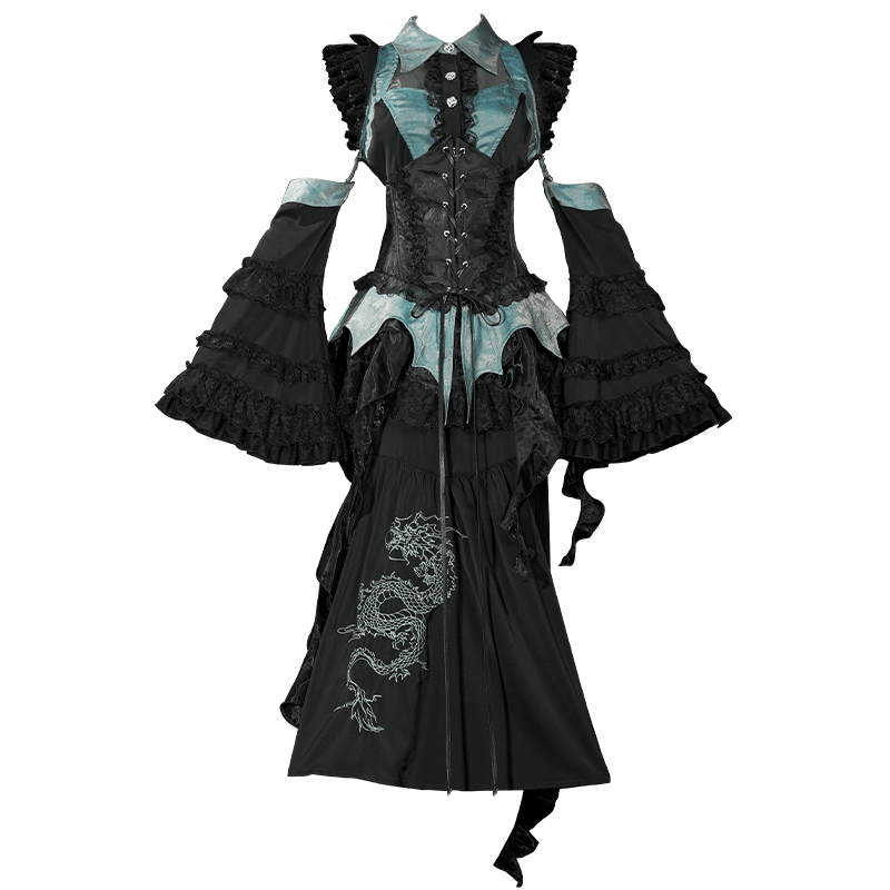 green drgon chinese lolita dresses - Jianxi Hanfu