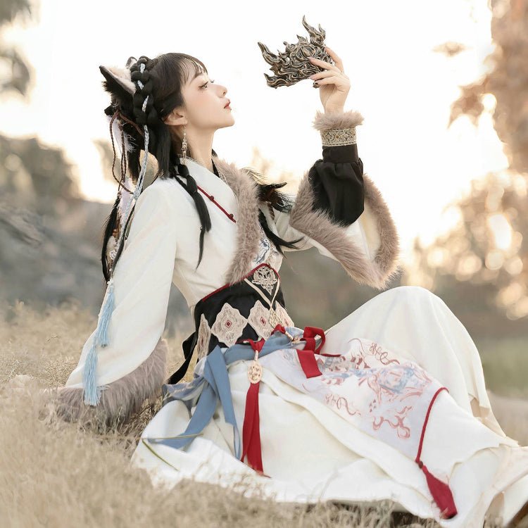 han lolita dresses chinese style blue skirt - Jianxi Hanfu