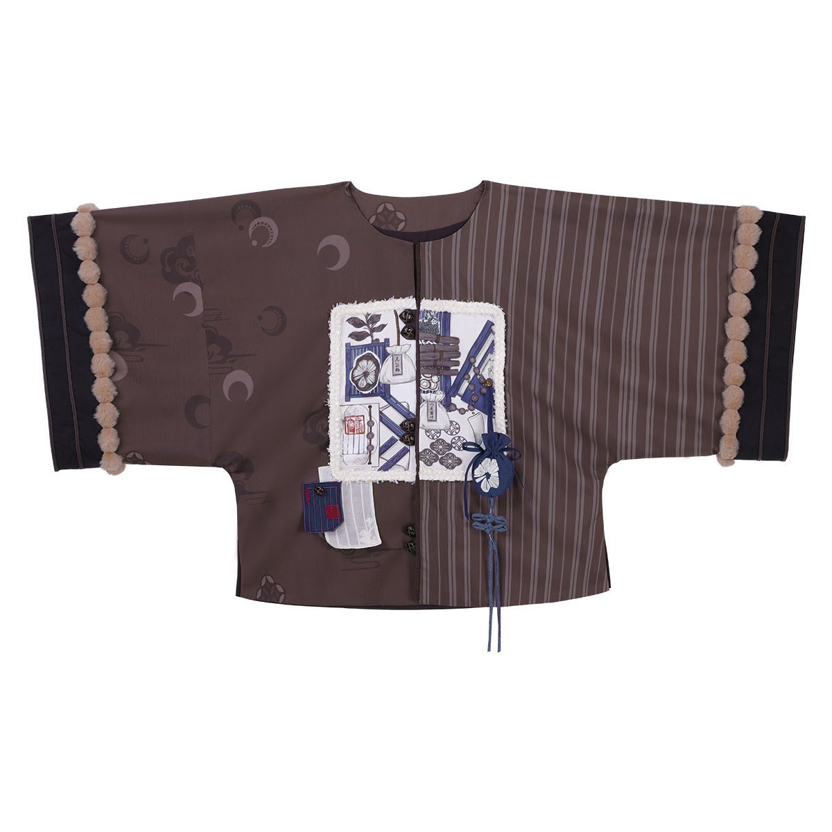 brown short sleeve women's hanfu shirt - Jianxi Hanfu