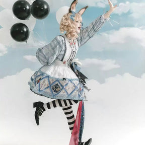 qi lolita dresses Alice Wonderland  blue chinese style skirt - Jianxi Hanfu