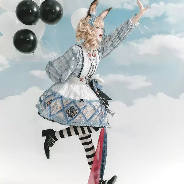 qi lolita dresses Alice Wonderland  blue chinese style skirt - Jianxi Hanfu