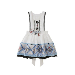 white blue qi lolita dresses Alice Wonderland skirt - Jianxi Hanfu