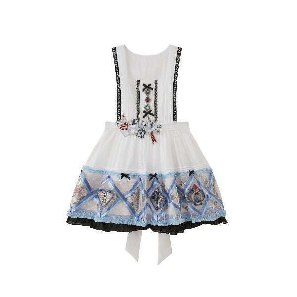 white blue qi lolita dresses Alice Wonderland skirt - Jianxi Hanfu