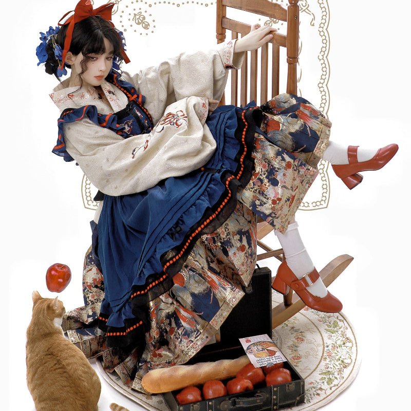 chinese ming dynasty mamianqun dress qi lolita dresses - Jianxi Hanfu