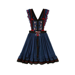 blue overdress lolita dresses women's clothing - Jianxi Hanfu