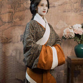 qin han dynasties women's brown quju robe warring state period- Jianxi Hanfu