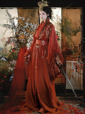qin han dynasties women's hanfu robe - Jianxi Hanfu