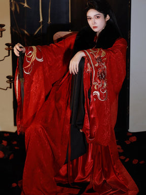 women's rblack robe warring states period robe - Jianxi Hanfu