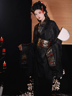 warring states period women's red hanfu robe- Jianxi Hanfu