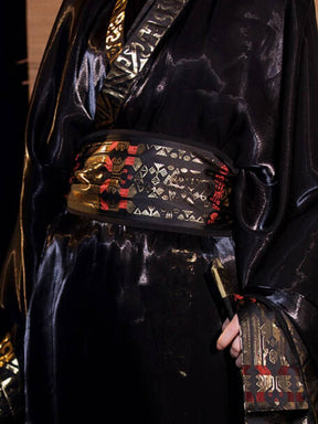 chinese style black waist belt- Jianxi Hanfu