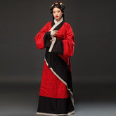 Qin Han Dynasty Women's Red Hanfu Quju - Dong Li (Preorder) - Jianxi Hanfu
