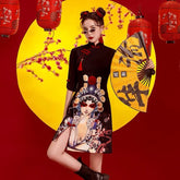 Qipao Cheongsam Dress - Beijing Opera - Jianxi Hanfu
