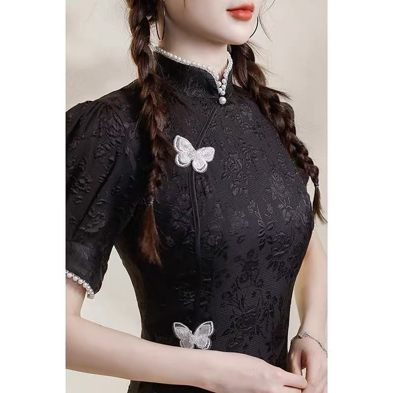 Qipao Cheongsam Dress - Butterfly - Jianxi Hanfu