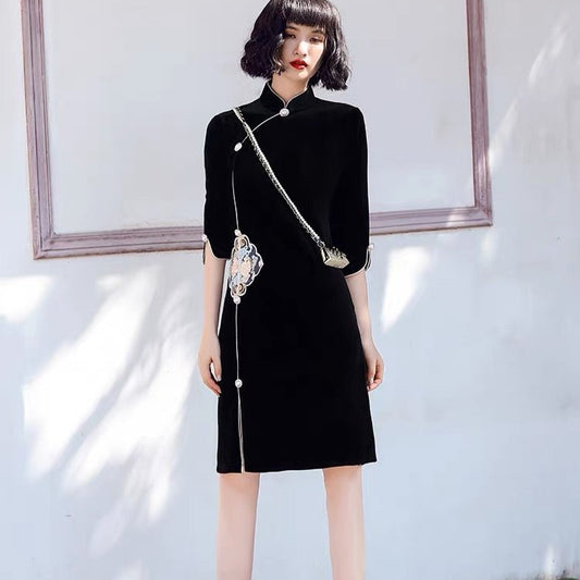 Qipao Cheongsam Dress - Contentment - Jianxi Hanfu