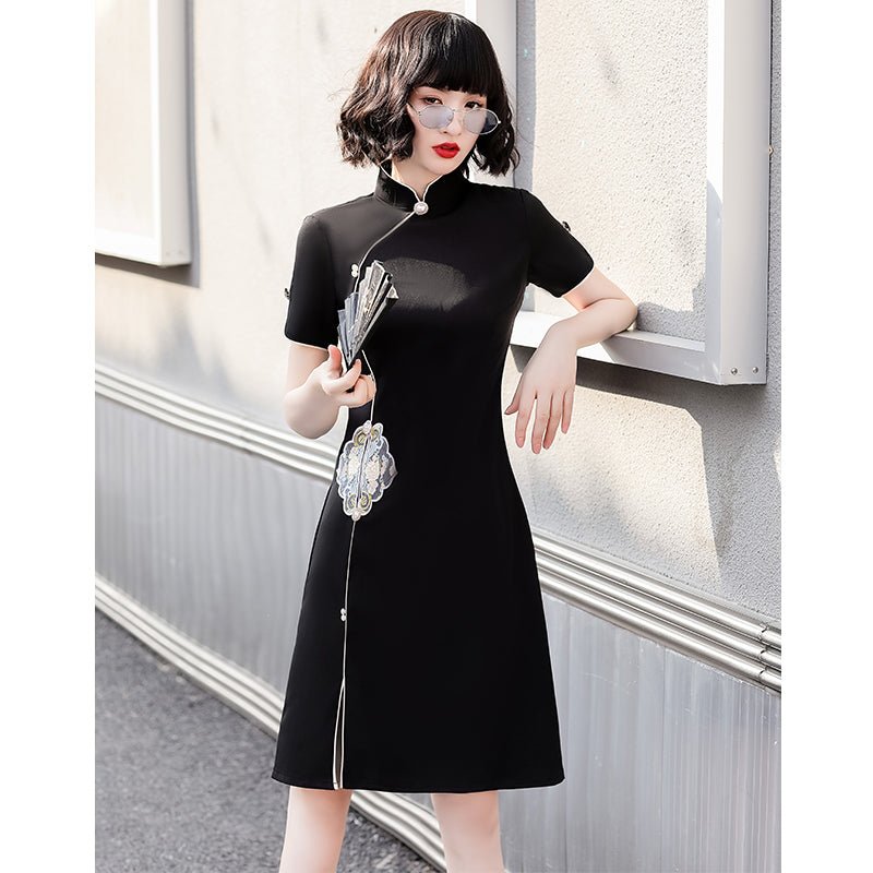 black cheongsam qipao dress - Jianxi Hanfu