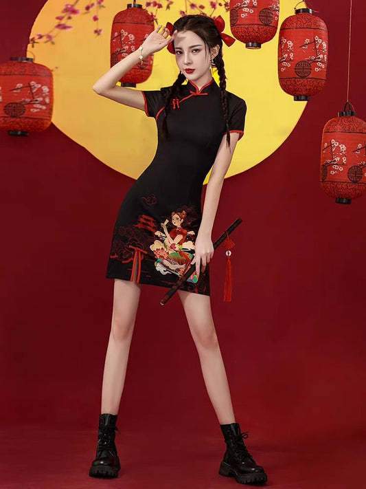 Qipao Cheongsam Dress - Girl - Jianxi Hanfu