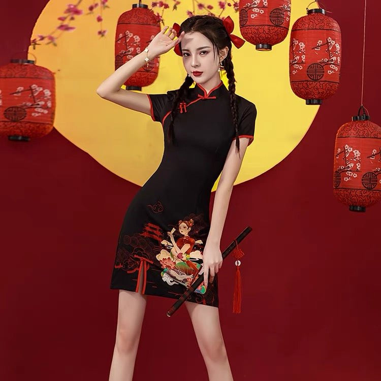 Qipao Cheongsam Dress - Girl - Jianxi Hanfu