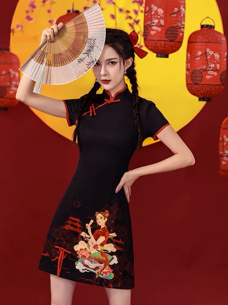 Qipao Cheongsam Dress - Girl - Jianxi Hanfu