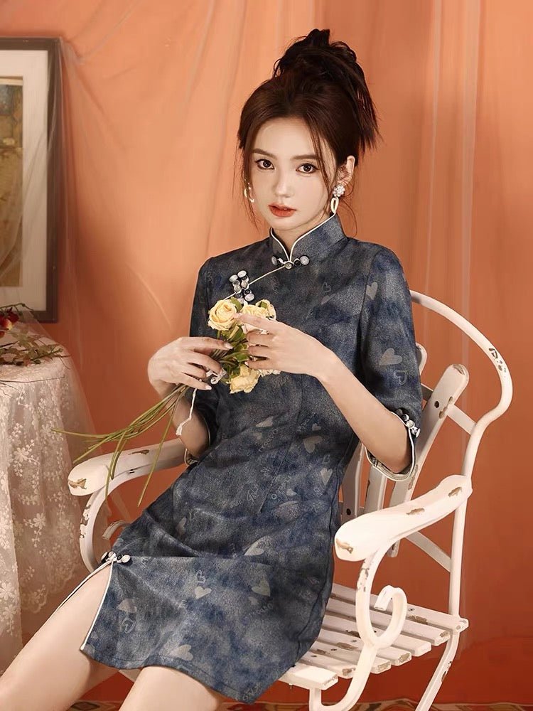 Qipao Cheongsam Dress - Heart - Jianxi Hanfu