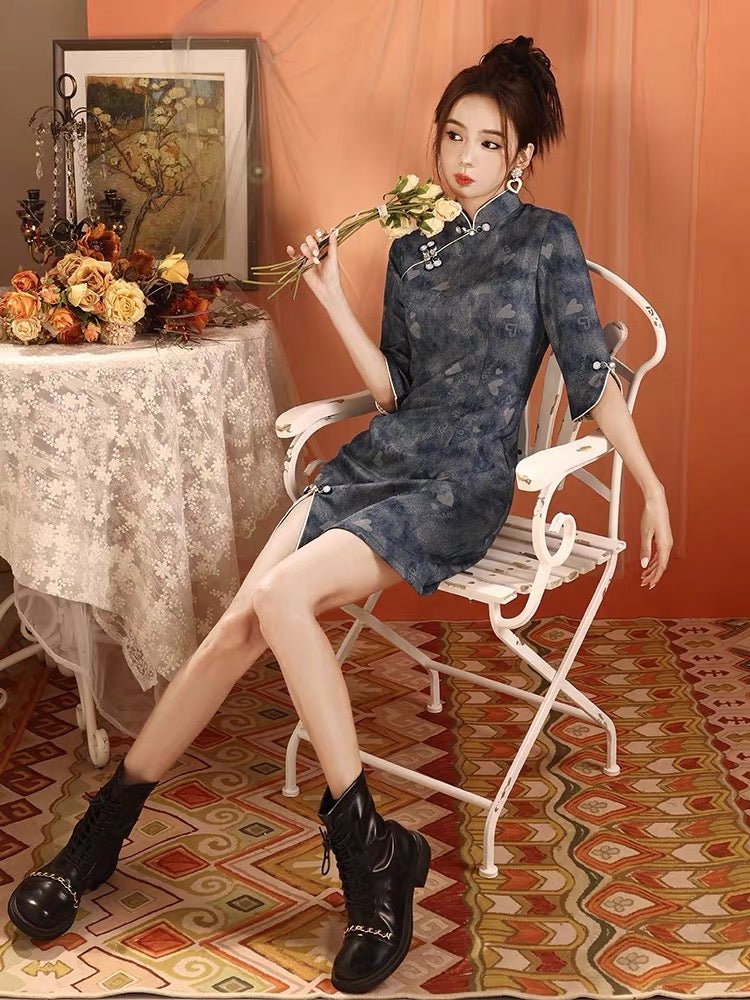 Qipao Cheongsam Dress - Heart - Jianxi Hanfu