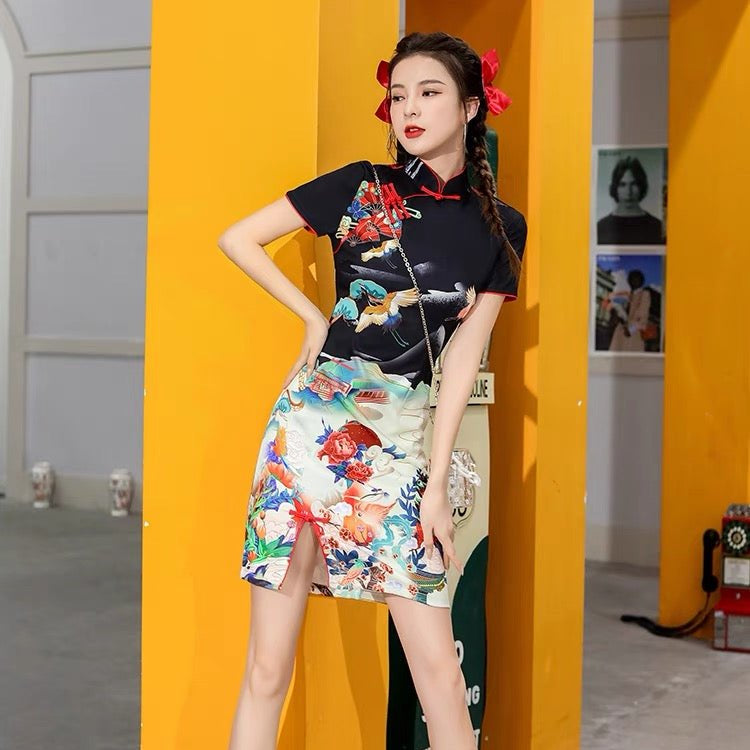 Qipao Cheongsam Dress - Lotus - Jianxi Hanfu