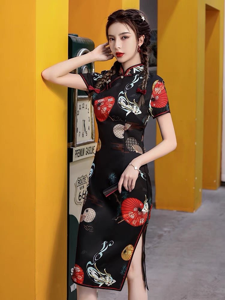 Qipao Cheongsam Dress - Umbrella - Jianxi Hanfu