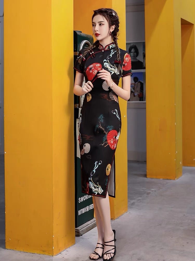 Qipao Cheongsam Dress - Umbrella - Jianxi Hanfu