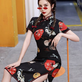 Qipao Cheongsam Dress - Umbrella - Jianxi Hanfu