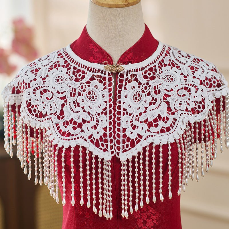 chinese qipao yunjian white cloud collar - Jianxi Hanfu