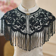 black yunjian cloud collar qipao - Jianxi Hanfu