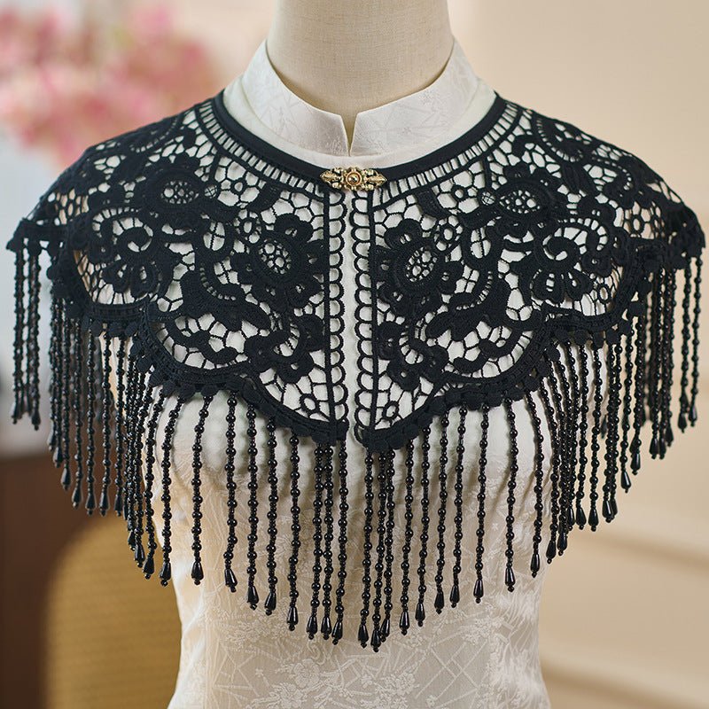 black yunjian cloud collar qipao - Jianxi Hanfu