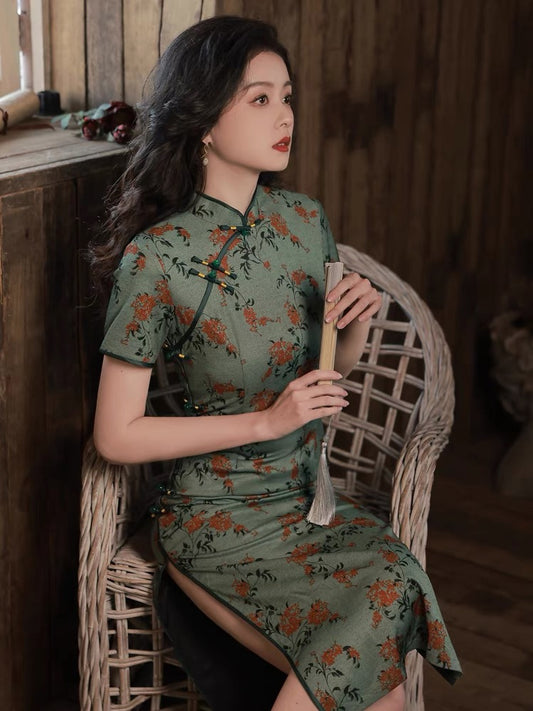 cheongsam dress modern hanfu qipao women hanfu-Jianxi Hanfu