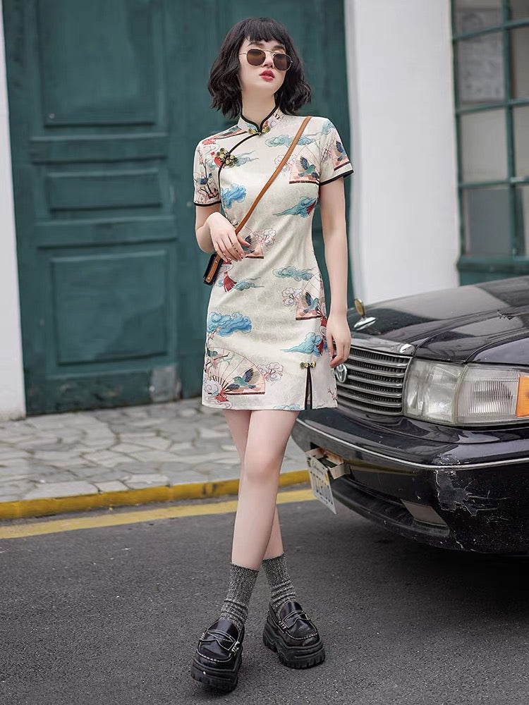 girl qipao cheongsam dress modern women hanfu-Jianxi Hanfu