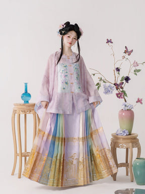 blue hanfu dress women's summer clothes-Jianxi Hanfu