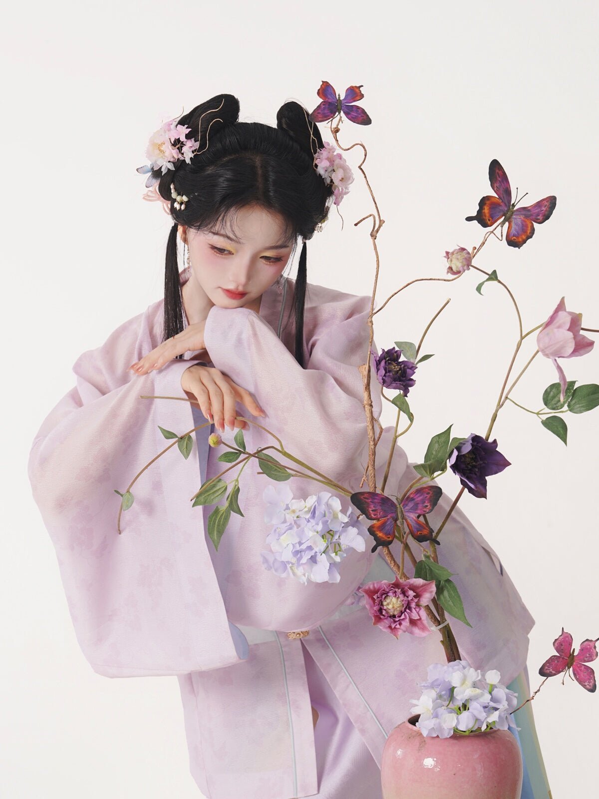 pink hanfu dress women's summer clothes-Jianxi Hanfu