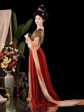 green/red qiyao ruqun summer dress-Jianxi Hanfu