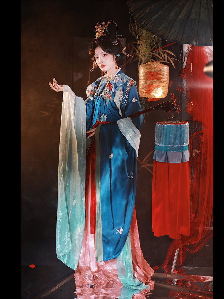 northern wei dynasty clothing blue ru shirt women's hanfu - Jianxi Hanfu