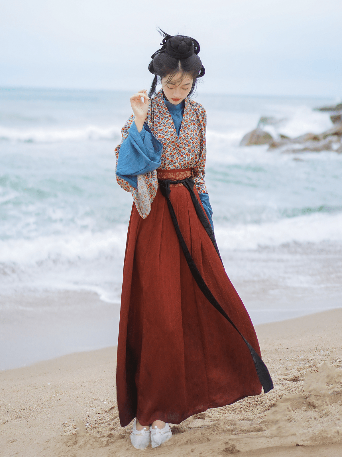 northern wei dynasty clothing blue ru shirt - Jianxi Hanfu